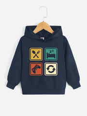 Boys Game Repeat Print Hoodies Long Sleeve Sweatshirt