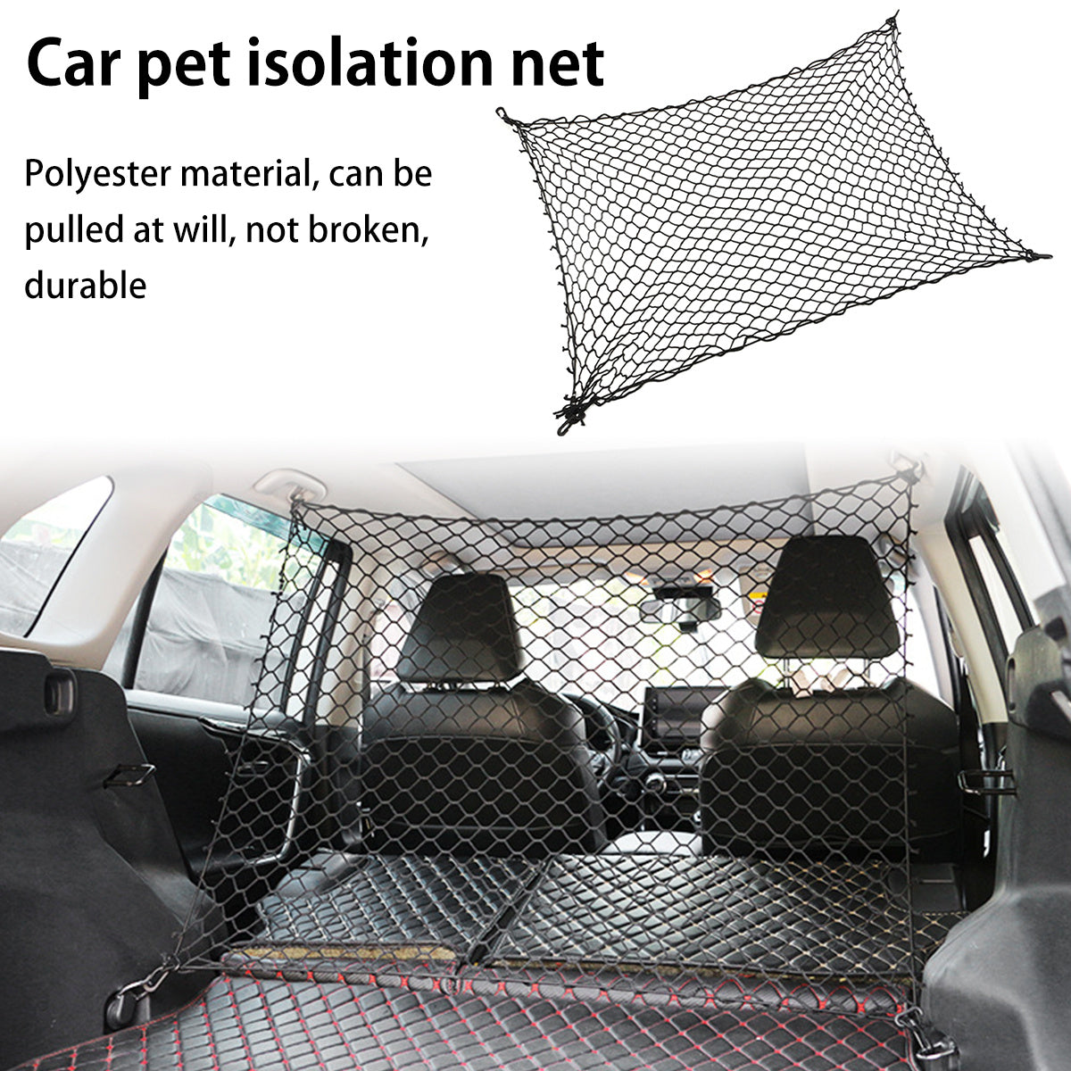 Car Dog Barrier Net Durable Safety Reusable Foldable Fence