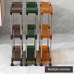 3 Tier Slim Rolling Storage Cart Bathroom Organizer Mobile Shelving Unit