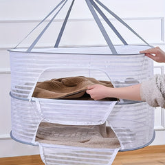 3-Layer Folding Fish Mesh Hanging Drying Net with Zipper