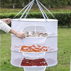 3-Layer Folding Fish Mesh Hanging Drying Net with Zipper