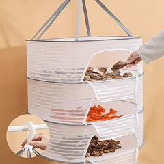 3-Layer Folding Fish Mesh Hanging Drying Net with Zipper