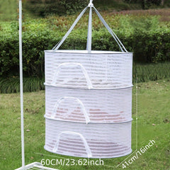 3-Layer Folding Fish Mesh Hanging Drying Net with Zipper