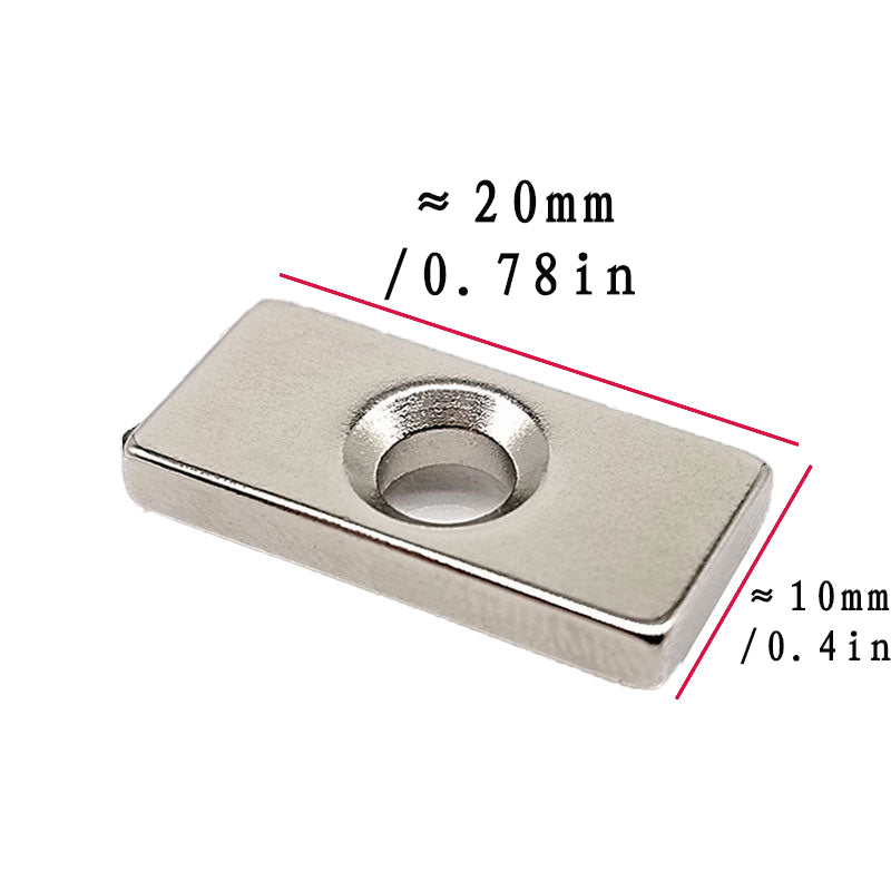 8pcs 20x10x3mm NdFeB Rare Earth Magnets for LED Lamp, Square Punch