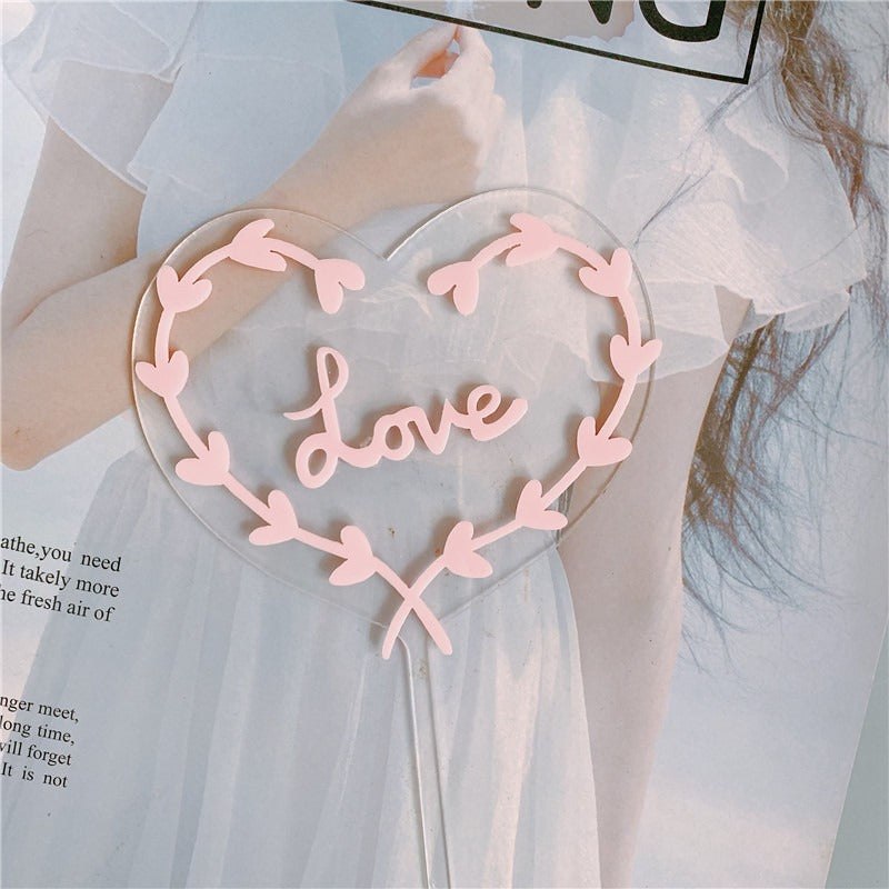 Love Flower Branch Acrylic Cake Insert