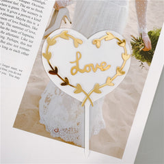 Love Flower Branch Acrylic Cake Insert