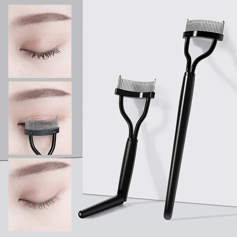 Eyelash Curler & Separator Metal Brush Comb
