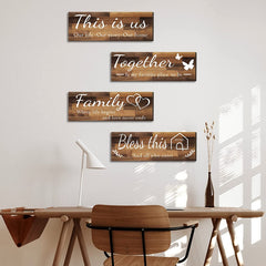 4pcs This Is Us Family Wall Decor Set - Bless This Home Together