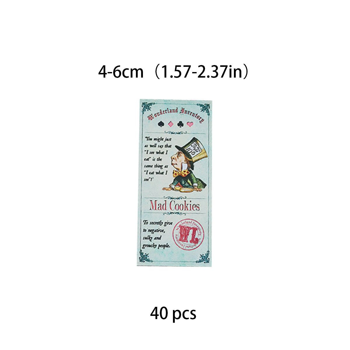 40pcs Alice Theme Waterproof Vinyl Stickers Water Bottle Laptops Computers Phone