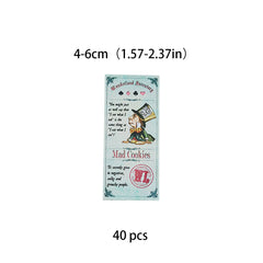 40pcs Alice Theme Waterproof Vinyl Stickers Water Bottle Laptops Computers Phone