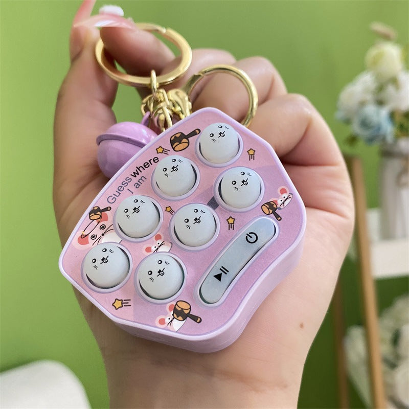Mini Ground Mouse Game Keychain Fun Luminous Sound Toy