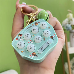 Mini Ground Mouse Game Keychain Fun Luminous Sound Toy