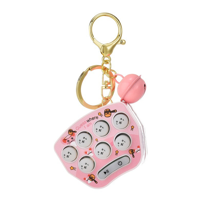 Mini Ground Mouse Game Keychain Fun Luminous Sound Toy