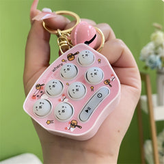 Mini Ground Mouse Game Keychain Fun Luminous Sound Toy