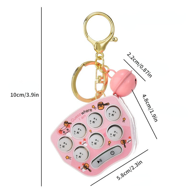 Mini Ground Mouse Game Keychain Fun Luminous Sound Toy