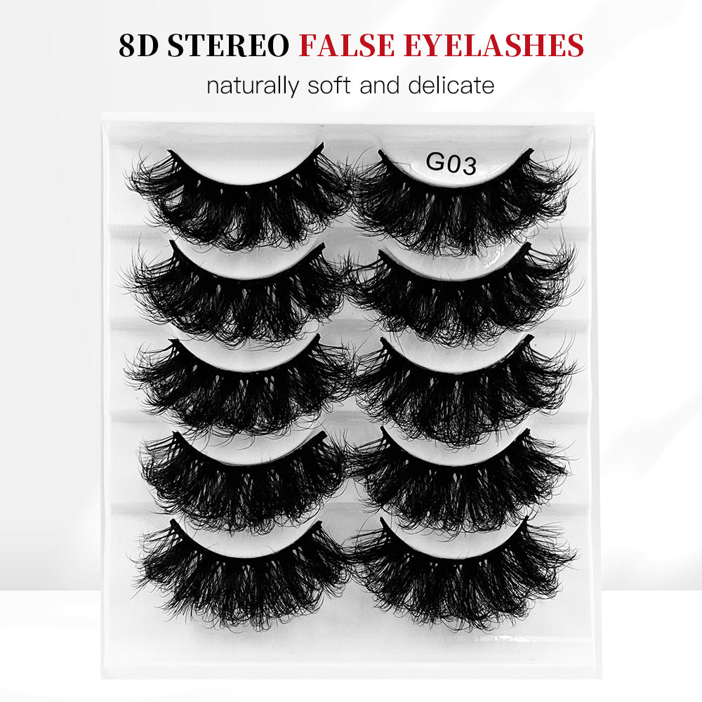 5 Pairs 3D Fluffy False Eyelashes Dramatic Look Thick Makeup Lash