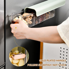 Fridge Drawers Pull Out Organizer Bin Storage Boxes Adjustable Compartment