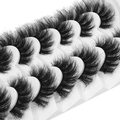 7 Pairs Fluffy Faux Mink False Eyelashes - Long Dramatic Cat Eye Lashes