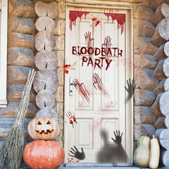 Halloween Blood Hand Prints Sticker Haunted House Horror Decor