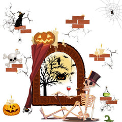 Halloween Blood Hand Prints Sticker Haunted House Horror Decor