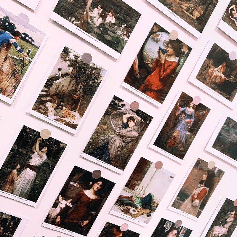 30pcs Small Poster Postcard With Background Paper Blessings Greeting Cards
