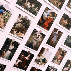 30pcs Small Poster Postcard With Background Paper Blessings Greeting Cards