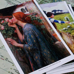 30pcs Small Poster Postcard With Background Paper Blessings Greeting Cards