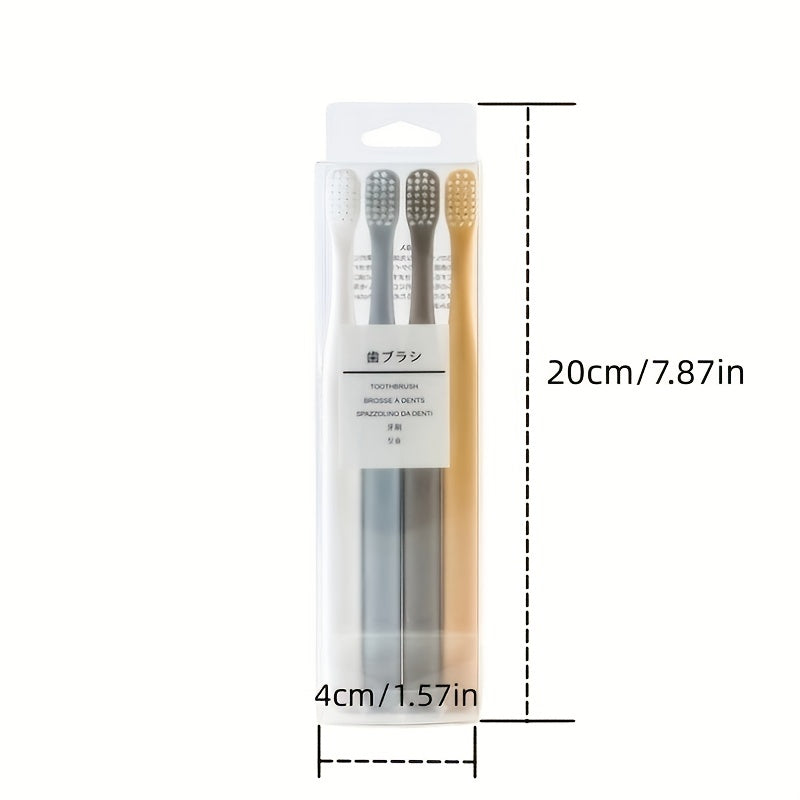 4pcs Disposable Soft Bristled Macaron Toothbrush for Adults