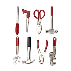 Mini Toolbox With 8pcs Tools Wooden Dolls House Accessories