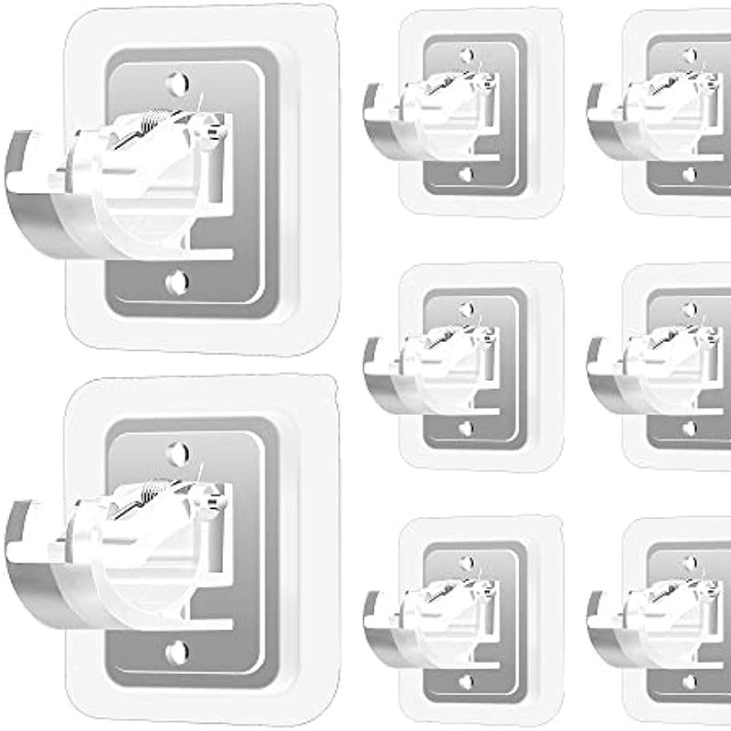 8pcs Adhesive Curtain Rod Brackets No Drill Self-Adjustable Hooks for Bathroom