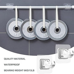 8pcs Adhesive Curtain Rod Brackets No Drill Self-Adjustable Hooks for Bathroom