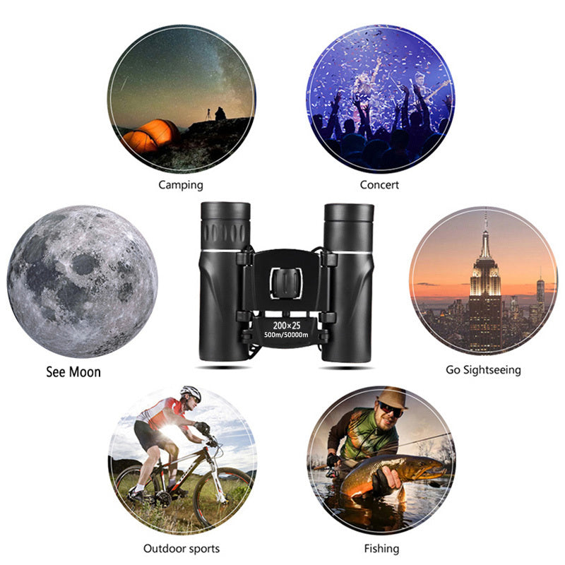 Portable Zoom HD Telescope Binoculars Professional Folding Long Range