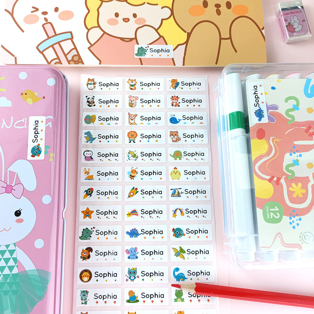 Custom Name Stickers Waterproof School Stationery Labels