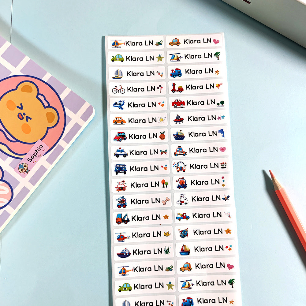 Custom Waterproof Name Stickers - Stationery, Bottles Labels
