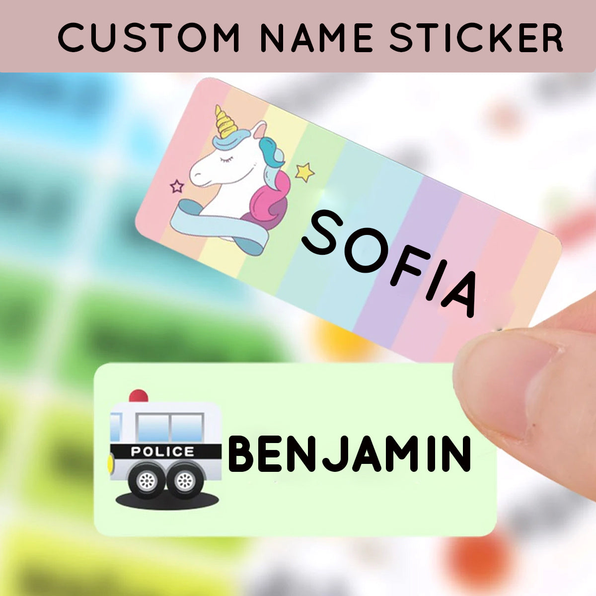 Custom Waterproof Name Stickers Set for Office School Supplies