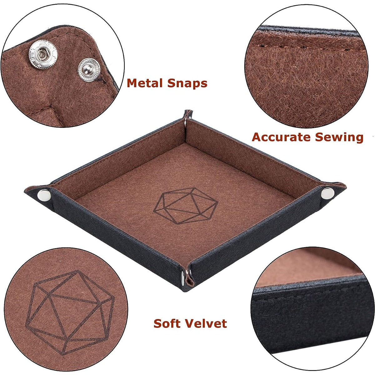 8pcs Folding Square Dice Tray Holder for DND Board Games