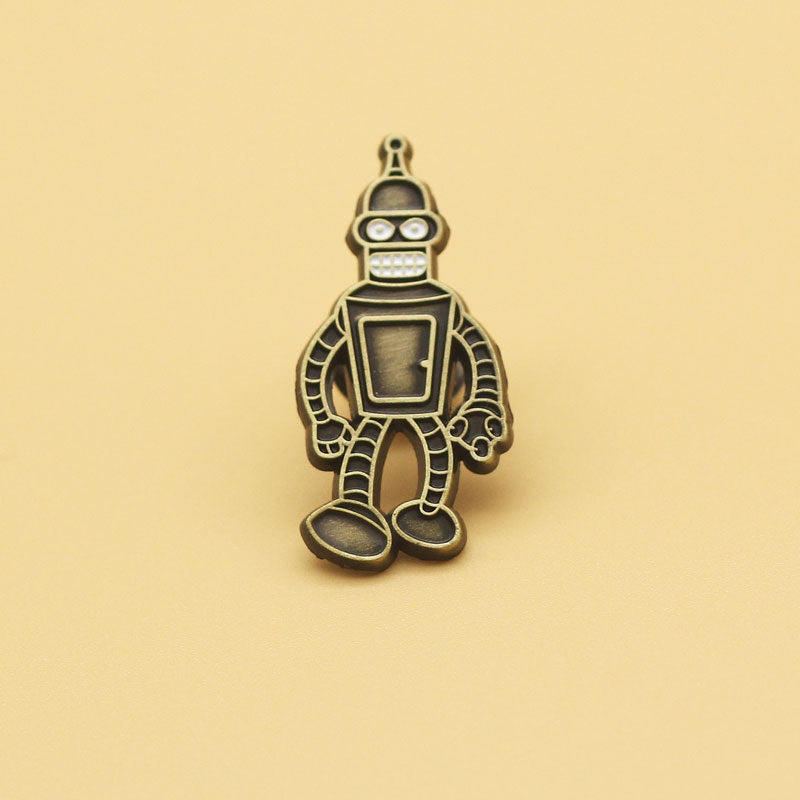 Robot Cartoon Brooch Animation Metal Badge Creative Accessories Pin