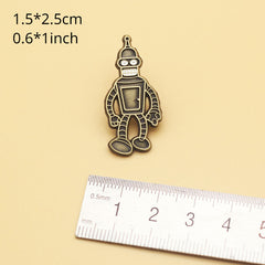 Robot Cartoon Brooch Animation Metal Badge Creative Accessories Pin