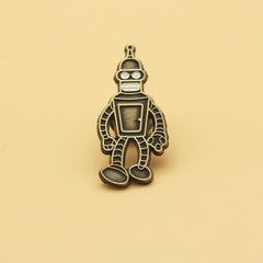 Robot Cartoon Brooch Animation Metal Badge Creative Accessories Pin