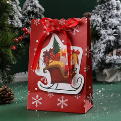 6PCS SET Christmas Paper Bag Party Year's Bow Snowflake Hand Candy Gift Bag