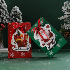 6PCS SET Christmas Paper Bag Party Year's Bow Snowflake Hand Candy Gift Bag