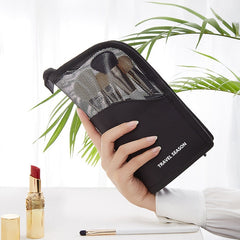 2Pcs Makeup Brush Holder Organizer Bag Portable Brush Cup