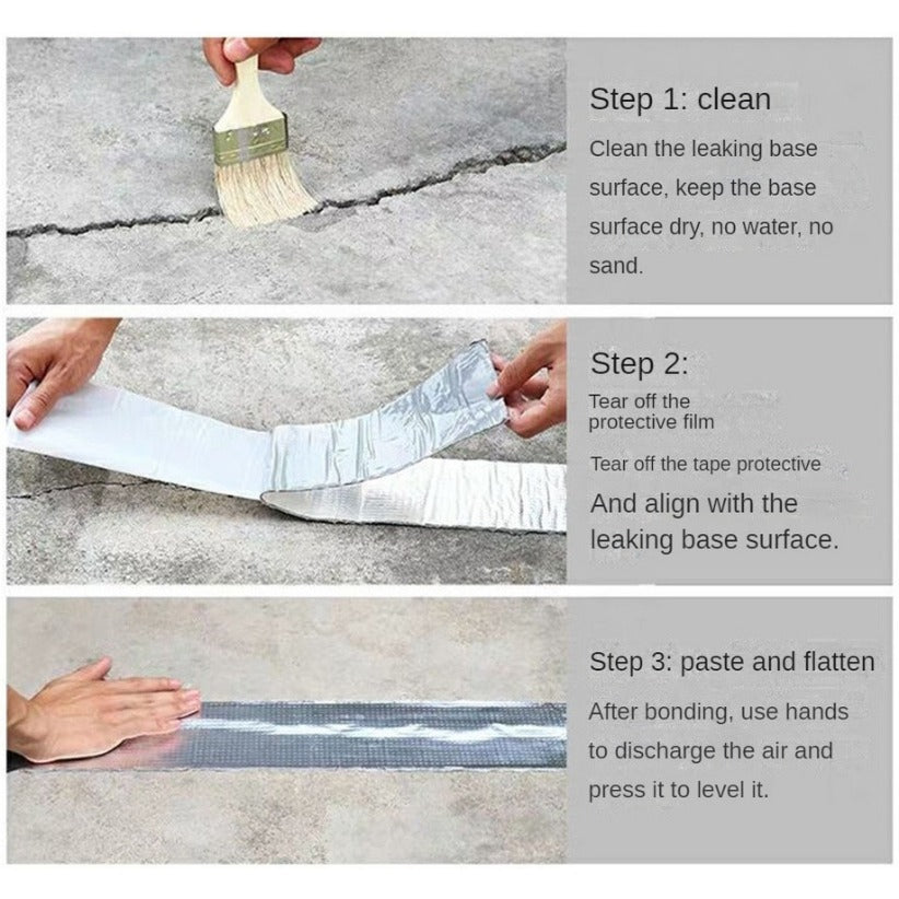 Aluminum Foil Butyl Rubber Tape Strong Self Adhesive Seal Waterproof