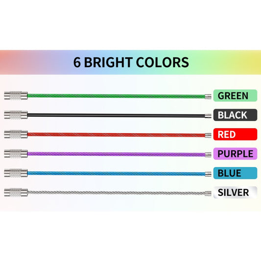 12pcs Stainless Steel Wire Keychain For Luggage Tags - Assorted Colors