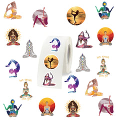 500pcs Cartoon Yoga Stickers Roll Self Adhesive Seals For Scrapbook
