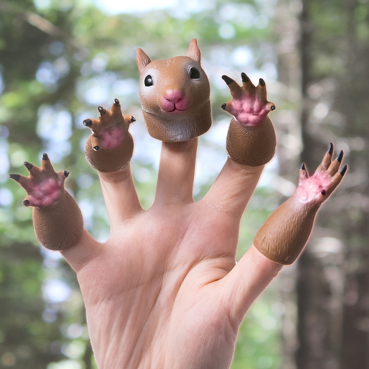 Squirrel Finger Puppet Toy for Kids Birthday Party Cosplay