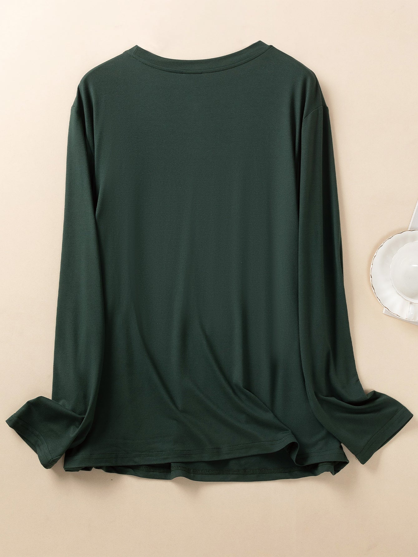 Slogan Print Long Sleeve Round Neck Loungewear Top