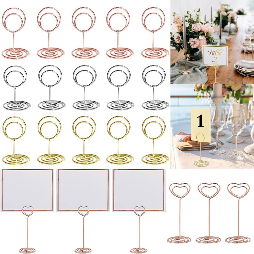 10pcs Wedding Table Number Holder Stands Placecard Clips