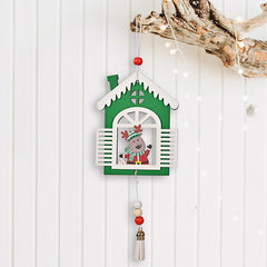Wooden House Tassel Pendant Christmas Tree Decoration