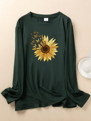 Sunflower & Butterfly Print Lounge Top